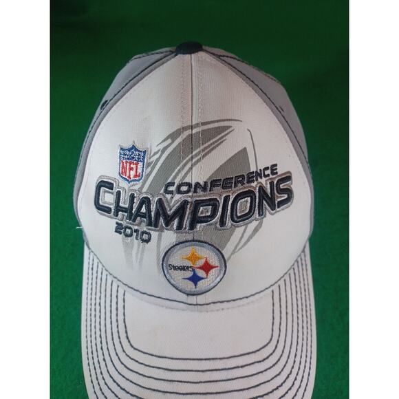 Pittsburgh Steelers 2010 AFC Conference Champions Hat Super Bowl XLV Reebok binD - Picture 7 of 11